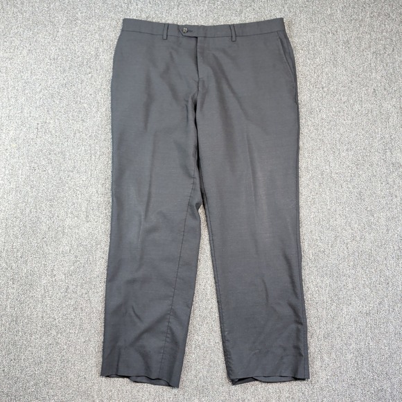 Zignone Italy Vintage Dress Pants 38 Black Virgin Wool High Twist Luxury Slacks — photo 2